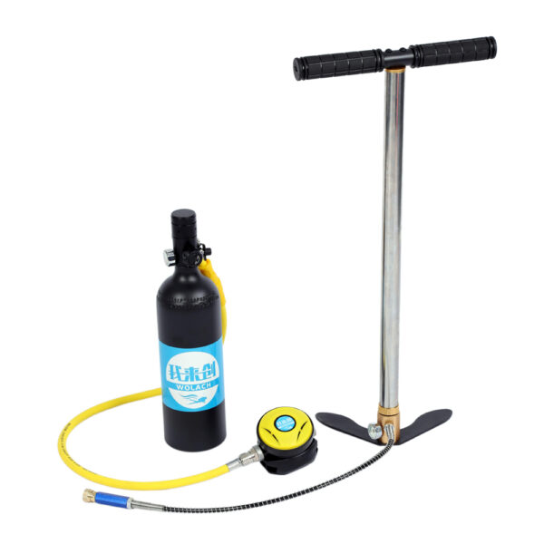 WOLACH 0.5L Portable Spare Air Cylinder – Mini Scuba Backup Tank with Hand Pump & Crossbody Bag