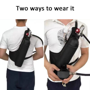 two ways to carry the 0.5L mini scuba tank